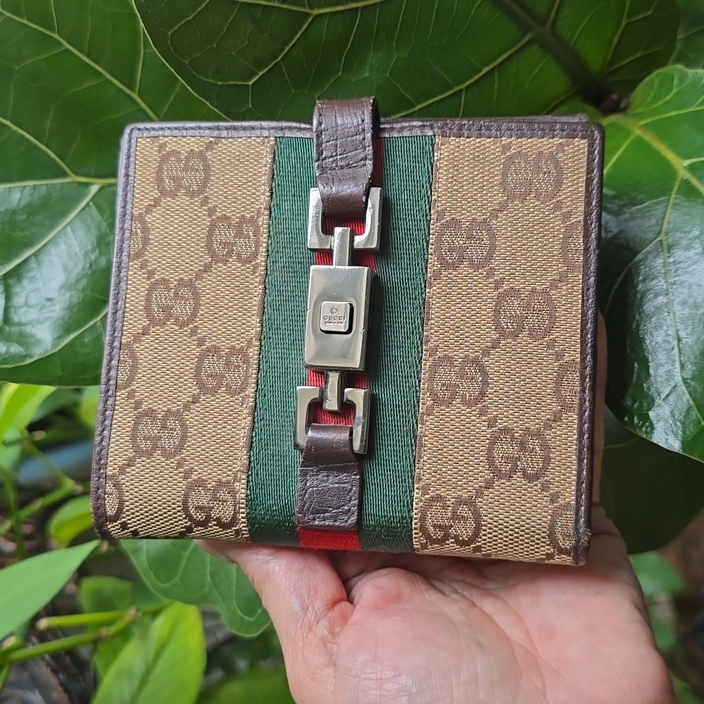 Gucci GG Supreme Jackie Sherry Line Bi-Fold Wallet